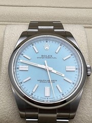 Rolex Oyster Perpetual 41mm 124300 Custom Turquoise Dial Box & Papers + Original