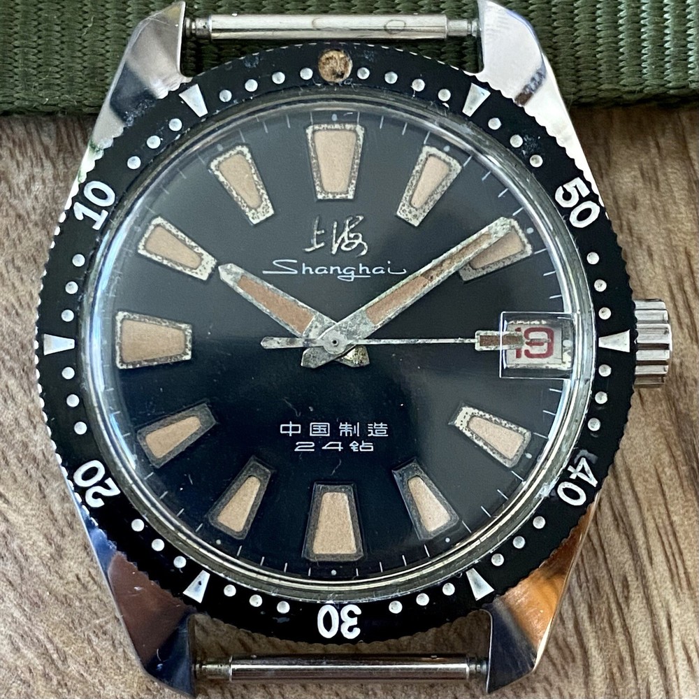 Vintage {Prof. SERVICED} ShangHai 114 Diver SS4 Chinese Military Watch (1540)