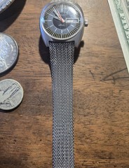 Caravelle Automatic Men’s Day/Date Black Dial Silver Case Mesh Bracelet Watch