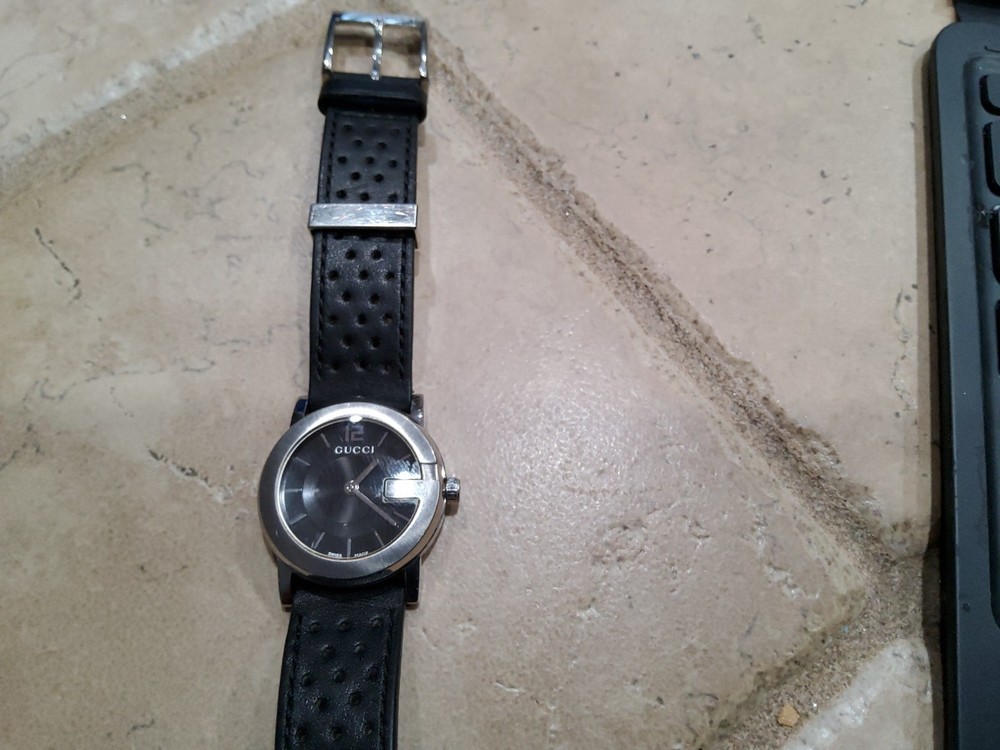 GUCCI 101L Quartz Analog Women’s Wrist Watch Leather Fabric Band w/o Box