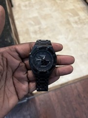 New Casio G-Shock GA2100 BLACKOUT Custom MOD All Black Color Stainless Steel