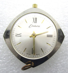 Vtg Endura Quartz WR Analog 33mm Dial Hand Wind Necklace Pendant Watch (G748)