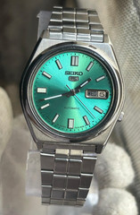 vintage seiko 5 Automatic Tail green dial (changed) japan mens watch 7009