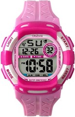 Kids Girl Digital watch 7 Color Flashing Light Water Resistant 100 FT Alarm PINK