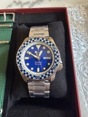 Seiko 5 Sports Rowing Blazers Blue Dial Auto Day/Date Bezel Box Bracelet