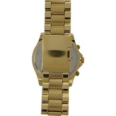 Captain Bling Chronograph Watch with Pearl White Opal Dial and Gold Stainless st