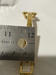NICE GUCCI 1500L 13mm Gold Dial Rectangle Quartz Women’s Watch Recently Serviced