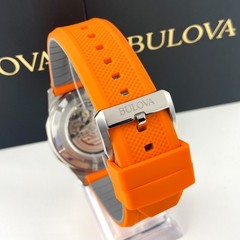 Bulova Marine Star 98A226 Men’s Watch 45MM White Dial Rubber Strap Automatic