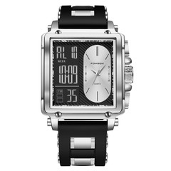 Sport Men Watch Quartz Square Big Dial LED Digital Waterproof Male Wristwatch