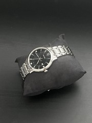 Bulova 96D141 Men’s Dress Watch-40mm Black Dial, Stainless Steel,Diamond Accents
