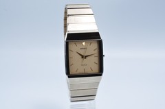Seiko Dolce 9531-5060 Tungsten Carbide Quartz Tank Men’s Watch Auth w/Box w-1054