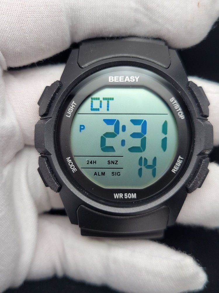 Black Digital Sports Watch – Water Resistant WR50M
