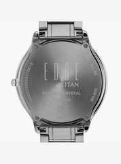 Titan Edge Gleam Two Tone Gold Silver Mens Watch Champagne Textured Dial New