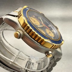 Seiko Sports 150 Chronograph Watch Men 39mm Blue Dial Two Tone Date New Batt
