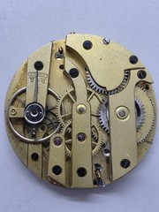 Vintage Pocket Watch Movement Cylinder Sub Second Hands Good Balance Main Spring