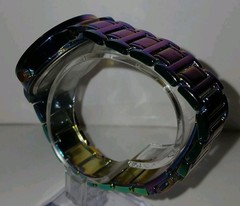 ​Pandora Quartz Wristwatch Womens Iridescent Rainbow Finish Textured Gold Tone