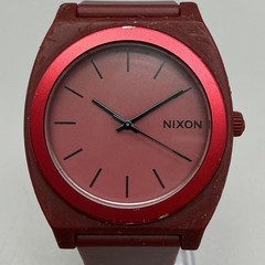 Nixon Minimal The Time Teller P Mens Watch 39mm Red Dial Silicone New Battery