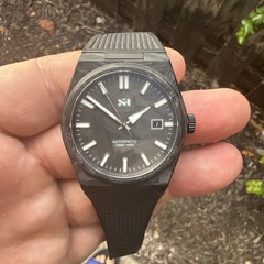 SH CARBON INTEGRATED FKM RUBBER BRACELET 40MM AUTOMATIC PT5000 BRIGHT BGW9 LUME!
