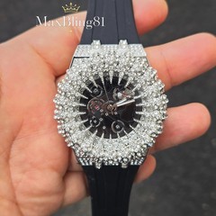 Men’s Watch Monster Teeth Design Silicone Band Unique Iced Out CZ Silicone Band