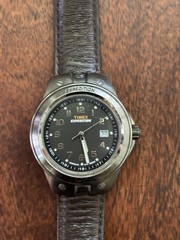 Timex Expedition Quartz 40mm Analog Black Dial Date Brown Leather Strap 100m