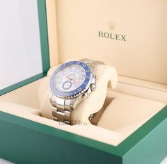 Rolex Yacht-Master II 116680 Stainless Steel 44mm Blue Ceramic Bezel-BOX/PAPER