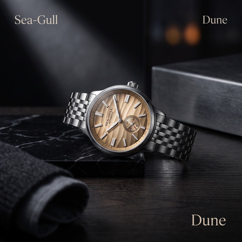 Seagull Natural Series Automatic Mechanical Watch 6180 Polaris Wave Dial 40mm