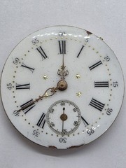 Vintage Pocket Watch Movement Cylinder Sub Second Hands Good Balance Main Spring