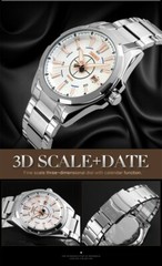 Skmei Mens Watch Formal Luxury Analogue Watches Silver Stainless Steel Date