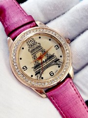 [WORKS] 42mm Eiffel Tower Diamond Bezel Women’s Watch New Battery And Band