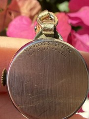VTG Helbros Watch 10k Rolled Gold Plate Bezel & 1/20 12k GF Band Rose Co RUNS