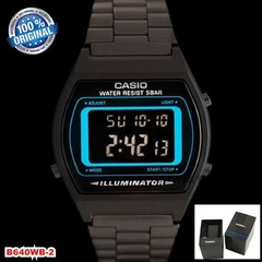 CASIO B640WB-2 Classic Digital Watch Stainless Steel Band 7 Years Battery