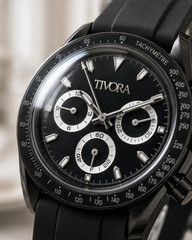 TÍVORÁ Veyron Argent Steel All Onyx Dial – Custom Branded Automatic Chronograph