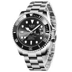 LIGE Men Watch Luxury Brand Steel Wristwatch Big Case Shockproof Boys Watches