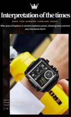 OLEVS Watch Calendar Week Display Chronograph Multifunction Man Wristwatch