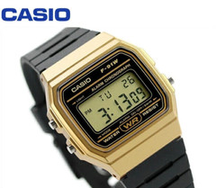 CASIO F-91WM-9A Digital Quartz Watch Gold Black Classic Unisex Brandl New