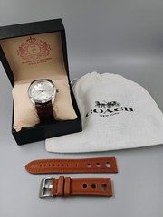 Croton Diamond Automatic Day-Date President Style Watch Silver Dial Extra Straps