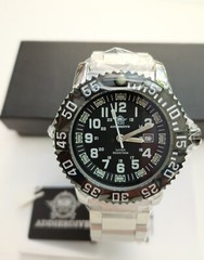 BNIB ADDIESDIVE MYO5OS LUMI.N0X NAVY_SEAL HOMAGE-WATCH BLACK/STAINLESS/DATE/50m