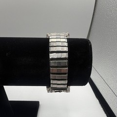 Selectime signed AJW Analog Watch Black Dial 925 Silver Bracelet