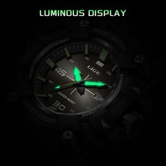 LIGE Men Watch Quartz Date Analog Luminous Waterproof Diver Sport Man Wristwatch