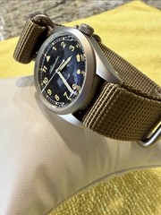 ADDIESDIVE 36mm VH31 Retro Pilot Field Watch AD2079 Tan NATO Strap- NEW