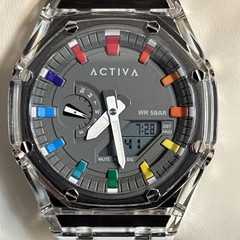 Invictas Kaleido X Mens Digital Watch 44.2mm Black/clear Case Of Silicone Strap