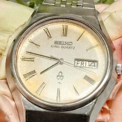 SEIKO KING QUARTZ Mens Quartz Watch 29mm Silver Dial Day-Date Roman Numerals