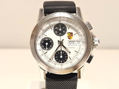 VINTAGE RARE PANDA DIAL MEN’S CHRONOGRAPH WATCH WITH LOGO PORSCHE/VALJOUX 7750
