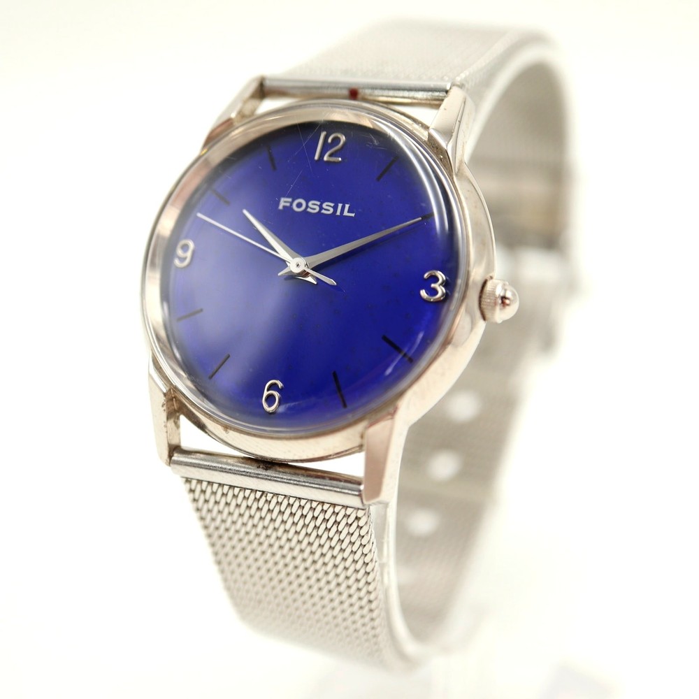 Vintage Fossil Mood Watch Unisex 31mm Watch Stainless Mesh JR-7704 w New Battery