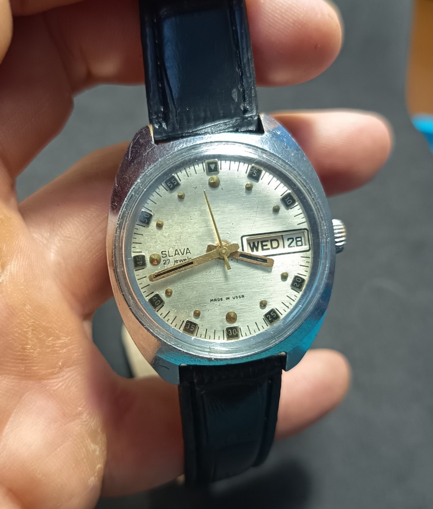 Vintage Men’s watch Slava 27 jewels mechanical Soviet USSR