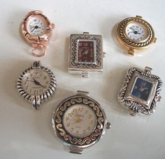 WOMEN’S FASHION SET OF 6 ASSORTED WATCH FACES FOR BEADING OR OTHER USE