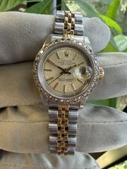 Rolex Datejust Lady Champagne Tapestry Dial on Jubilee 69173