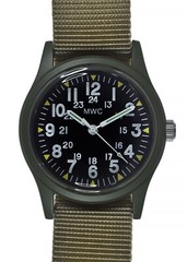 MWC Olive 1970s Vietnam War Pattern Military Watch on Matching Webbing Strap