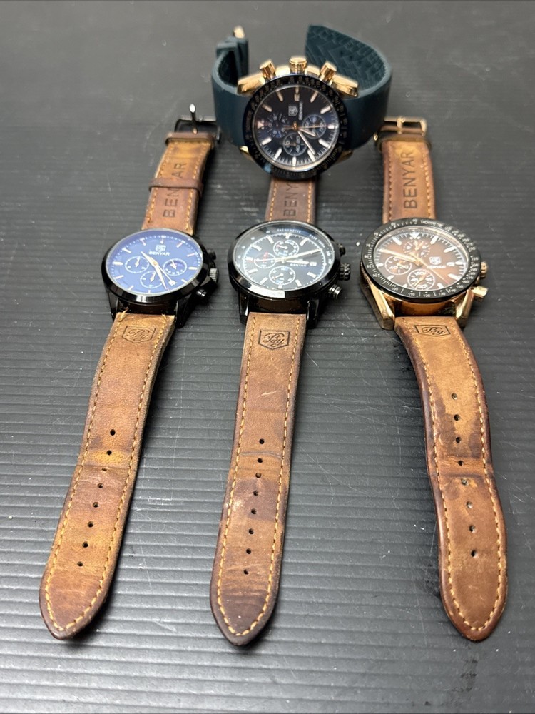 4 BENYAR Watch Watches BY-5140M BY-5102M BY-5160M Used New Batteries