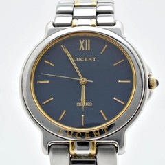 Excellent condition SEIKO men’s watch, navy dial, two-tone finish. 【USED】